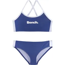 BENCH Bustier-Bikini Blau/Weiß 146/152