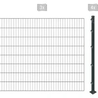 Arvotec Einstabmattenzaun 6 m x 160 cm Grau/Kunststoff