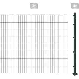 Arvotec Einstabmattenzaun 6 m x 160 cm Grau/Kunststoff