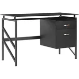 Beliani Beliani, Schreibtisch Schwarz Glas 117 x 57 cm Arbeitszimmer, Schreibtische, Bürotische
