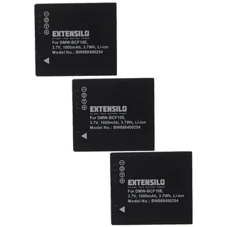Extensilo passend für Panasonic Lumix DMC-TS1, DMC-FX700K, DMC-FX700S, Kamera-Akku Akku Li-Ion 1000 mAh, Leistungsfähige Austausch-Akkus für Digitalkamera, Spiegelreflexkamera schwarz