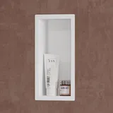 doporro Wandnische Bad Weiß 15 x 30cm Duschablage befliesbar aus Edelstahl Duschregal Unterputz-Montage