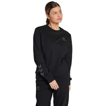 hummel Damen Hmloffgrid Cotton Wo Sweatshirt, Jet Black/Forged Iron, XS