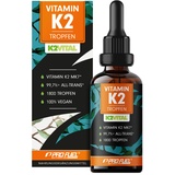 Vitamin K2 Tropfen hochdosiert 1800x (50ml) - 200 μg Vitamin K2 MK7, K2VITAL® Premium Vitamin K2 hochdosiert von Kappa mit 99,7+% all-trans-Gehalt - laborgeprüft, 100% vegan