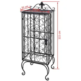 vidaXL Weinregal Flaschenregal 47 x 35 x 111 cm Schwarz