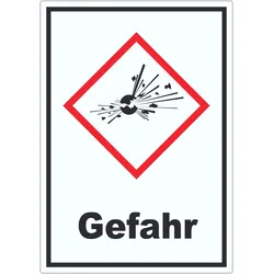 Aufkleber Instabile explosive Stoffe Gefahr Explosion A3 (297x420mm)