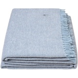 Zoeppritz Must Relax-Decke – Wolldecke – hochwertiges Plaid aus reiner Schurwolle mit Fransen – 130x190 cm – 505 powder blue – von ’zoeppritz since 1828’