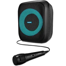 Medion LIFE S61991 Partylautsprecher mit Bluetooth (Partysoundsystem inklusive Mikrofon, Party Box, tragbares Soundsystem, integrierter Akku, für kabellose Musik (3 h, Akkubetrieb, Netzbetrieb), Bluetooth Lautsprecher, Schwarz