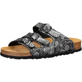 LICO Bioline Lady Power Damen Hausschuh, schwarz/silber, 42 EU