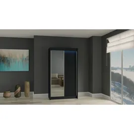 altdecor Schiebetürenschrank Parti 150 x 216 x 61 cm Schwarz