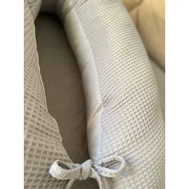 LOOLAY 170 cm M/L Kissen Seitenschläferkissen Schwangerschaftskissen Stillkissen Bezug Waffelpique GRAU/ GRAU 100% Baumwolle Relaxkissen Schlafen LOOLAY®