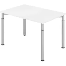 bümö Schreibtisch 120x80 cm Weiß / Silber
