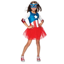 Rubie ́s Kostüm Captain America Mädchen, Original lizenziertes Avengers Kostüm rot 140