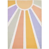 KADIMA DESIGN Spielteppich TRAUN in Bunt, mit Sonnenstrahlen-Motiv, 80 x 120 cm