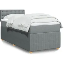 vidaXL Boxspringbett mit Matratze Hellgrau 140x200 cm Stoff