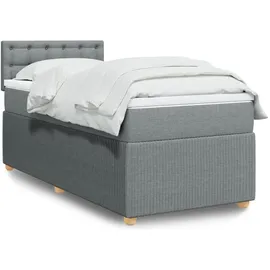 vidaXL Boxspringbett mit Matratze Hellgrau 140x200 cm Stoff