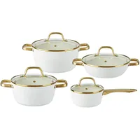Kochtopfset Elegance Champagner/Weiß, 8-teilig