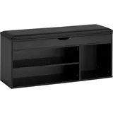 Wohnling Schuhbank 104 x 51 x 32 cm gepolstert schwarz / schwarz