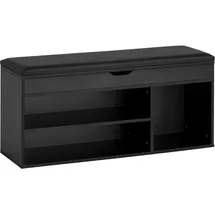 Wohnling Schuhbank 104 x 51 x 32 cm gepolstert schwarz / schwarz