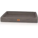 Knuffelwuff Hundebett Austin Orthopädisch Kunstleder M-L 85 x 65cm Braungrau
