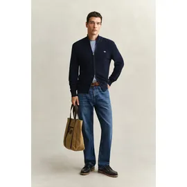 GANT Strickjacke MICRO TEXTURED COTTON ZIP CARDIGAN blau, L