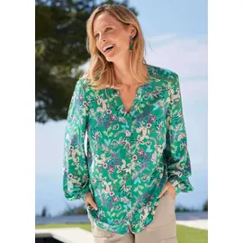 GOLDNER Florale Viskosebluse grün 20