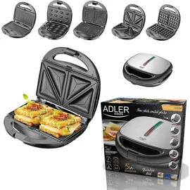 Adler AD 3040 5in1 Sandwich Grill - Schwarz/Grau