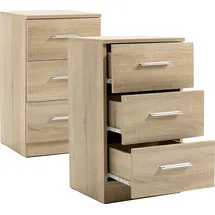 Laiham Nachtschrank 65.5cm hoch Nachttisch mit Schubladen mit Griff Kommode Boxspringbett Nachtkommode Schrank Sonoma - Naturbelassen