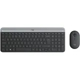 Logitech Slim Wireless Keyboard and Mouse Combo grau, USB, HR/SI (920-009264)