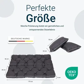 TexDeko Bankauflage 170 x 56 x 50 cm schwarz 1-tlg.