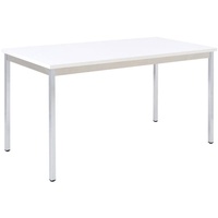 Sodematub Mehrzwecktisch weiß rechteckig, Vierkantrohr chrom, 120,0 x 80,0