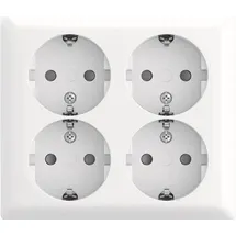 Busch-Jaeger Schuko-Steckdose 4-fach Alpinweiß