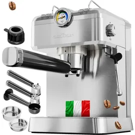 Proficook PC-ES-KA 1267 silber mit 2 Siebträgern und Dampfdüse