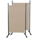 Quick Star Paravent 2 Stück Stellwand 180x78cm Sand (2 Stück) beige 78 cm x 180 cm