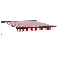 VidaXL Manuelle einziehbare Markise Rot und Weiß gestreift 300x250