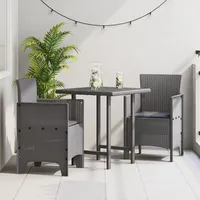 VidaXL Gartenstuhl Set mit 2 Hellgrau, Poly Rattan
