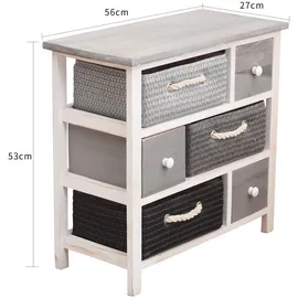 Mobili Rebecca Rebecca Mobili Mehrzweckkommode 53 x 56 x 27 cm Weiß/Grau
