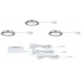 Paulmann LED Möbel-Einbauleuchte eisen gebürstet Ø 6,5 cm warmweiß 3er Set