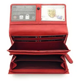 lemasi Jockey Club Geldbörse Damen Portemonnaie gewachst rot