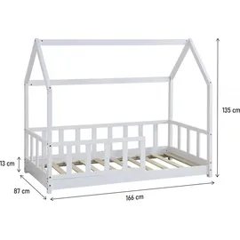Habitat et Jardin Kinderbett Charlotte 80 x 160 cm Holz matt weiß