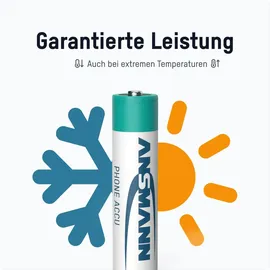 Ansmann Telefon Akku AAA, 4 Stück, 550mAh 1,2V, DECT