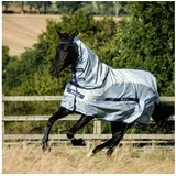 Bucas Pferde-Regendecke Bucas Buzz-Off Rain & Neck - Silver/Blue 85 cm