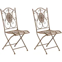 TPFGarden Stühle, Braun, Metall, 42x91.5x49 cm, Gartenmöbel, Gartenstühle, Gartenstühle