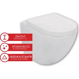 Duschmeister Cozy Wand-WC mit WC-Sitz Weiß