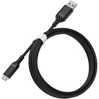 Otterbox verstärktes USB-A auf USB-C Kabel, Ladekabel für Smartphone und Tablet, Ultra-Robust und getestet auf Biegsamkeit und Flexibilität, 2M, Schwarz