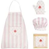 WOODENFUN Kinder Schürze Kochmütze Set Chef-Set Chef-Set für Kinder Kinderschürze Kochschürze mit Taschen, Backkochhut Gummiband, Sternenmuster Kochhandschuhe, Kinderrollenspiel - Einheitsgröße