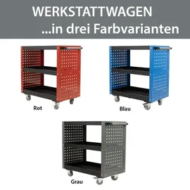 Trutzholm Werkstattwagen 3 Etagen Stahl grau Werkzeugwagen 70x39x79 cm auf Rollen bis 300 kg Tragkraft