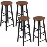 Woltu Barhocker Bistrohocker Tresenhocker Barstuhl, Gestell aus stabilem Stahl, Stizfläche aus MDF, Dunkelbuche - Schwarz