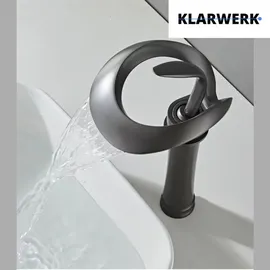 klarwerk NAVIS Wasserfall Wasserhahn Titangrau