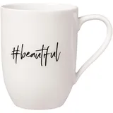 Villeroy & Boch Statement Becher Mit Henkel #Beautiful 11,5X8X10,5 Cm, Weiße Porzellan Tasse, 280 Ml
